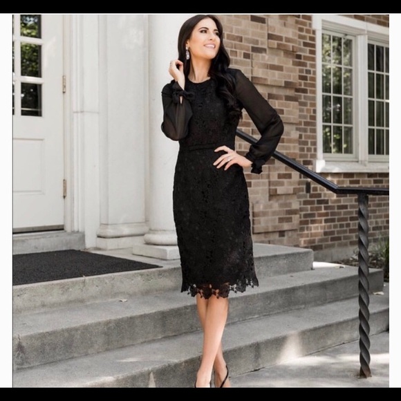 Rachel Parcell Black Lace Dress 